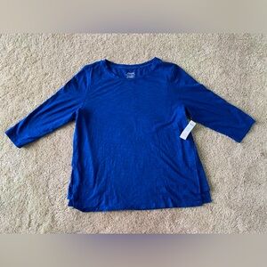 NWT Women Chico's cobalt blue crewneck tee